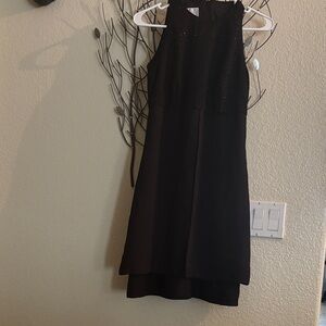 David Warren Black Textured Dress